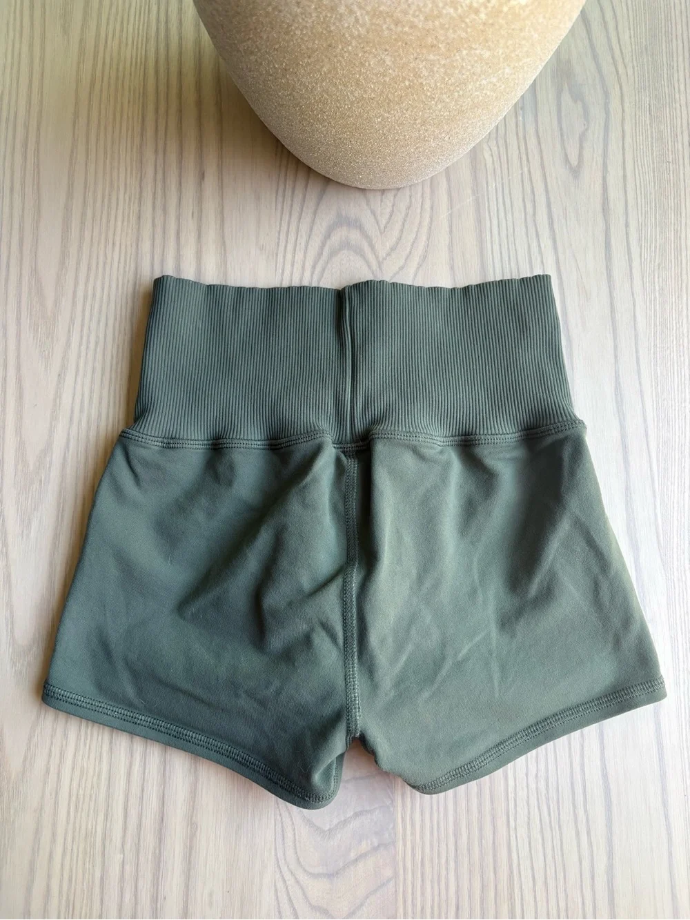 ALO Yoga Olive Green High-Waist Bike Shorts
